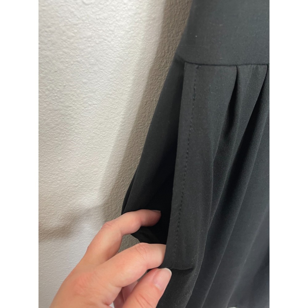 Zenana Smooth Talker Tie-Waist Dress Black Short Sleeve Pockets Stretchy - Picture 11 of 16